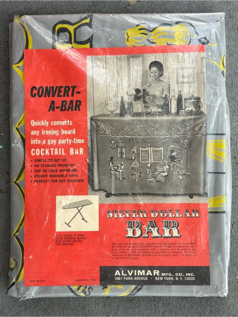 Alvimar Convert-A-Bar Silver Cocktail Bar Cover in Gray and Yellow